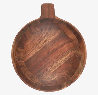 Bild av rund akaciabricka med elegant och varm design