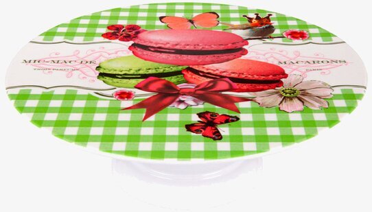 Tårtfat Macarons från Derriére la porte med färgglad design