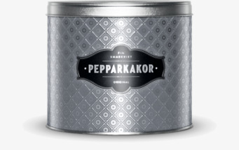 Bild av stilfull och praktisk plåtask med pepparkakor