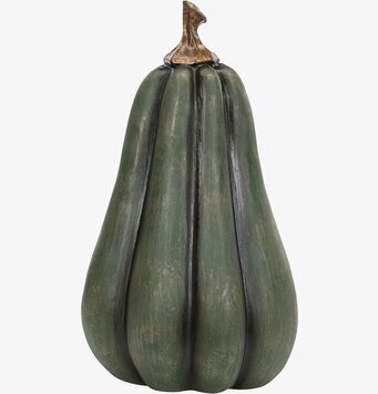 Bild av dekorativ grön avlång pumpa för inredning