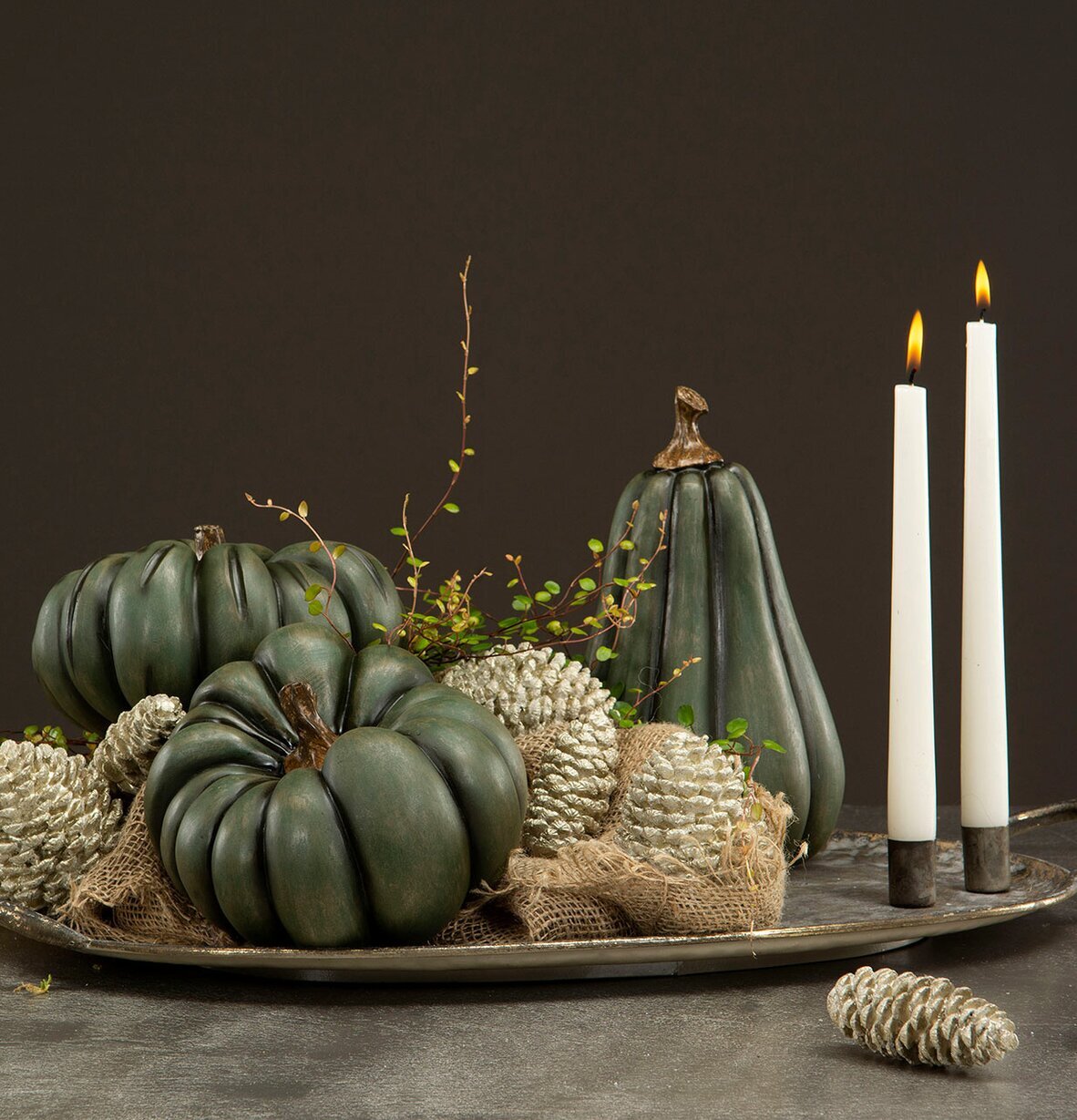 Pumpa Grön Poly från A Lot Decoration på dekorativ bricka