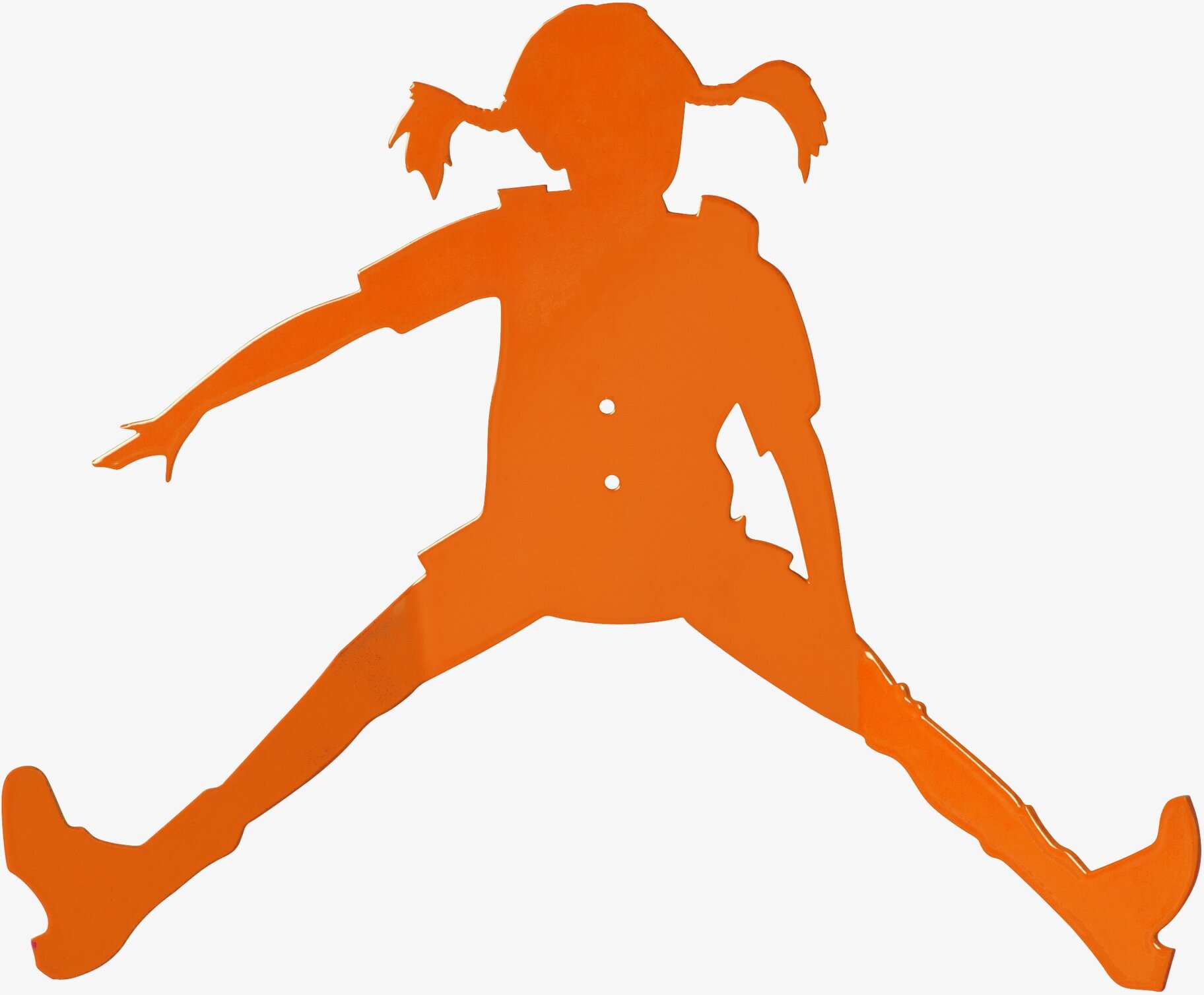 Bild av livfull orange hängare med lekfull design