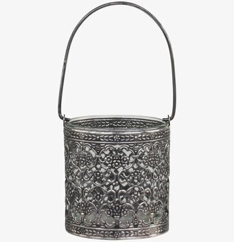 Bild av elegant lanterna i antiksilver med handtag