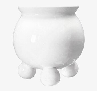 Foto av elegant vit kruka med glansig finish