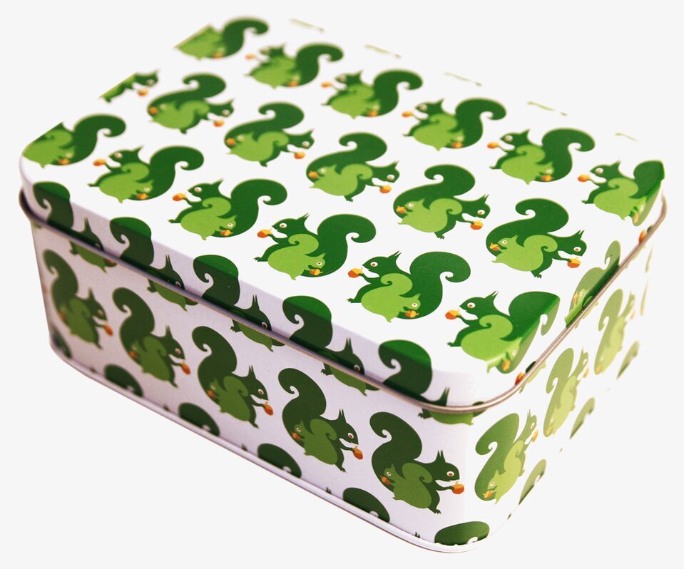 Bild av charmig förvaringslåda med gröna ekorrar