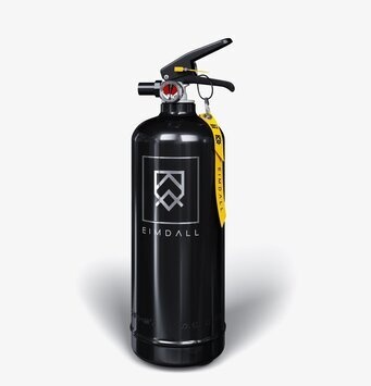 Bild av stilren och funktionell svart brandsläckare