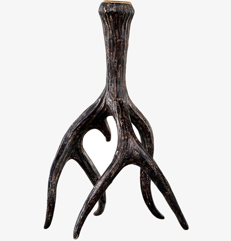 Ljusstake Renhorn Mörkbrun Liten från A Lot Decoration