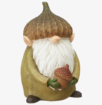 Bild av charmig vätte med ekollon och gröna detaljer