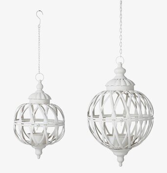 Bild av eleganta vita hängampel med sfärisk form