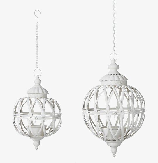 Bild av eleganta vita hängampel med sfärisk form