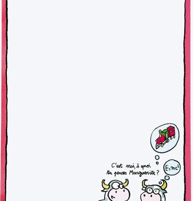 Bild av lekfull rosa magnettavla med humoristiska kor