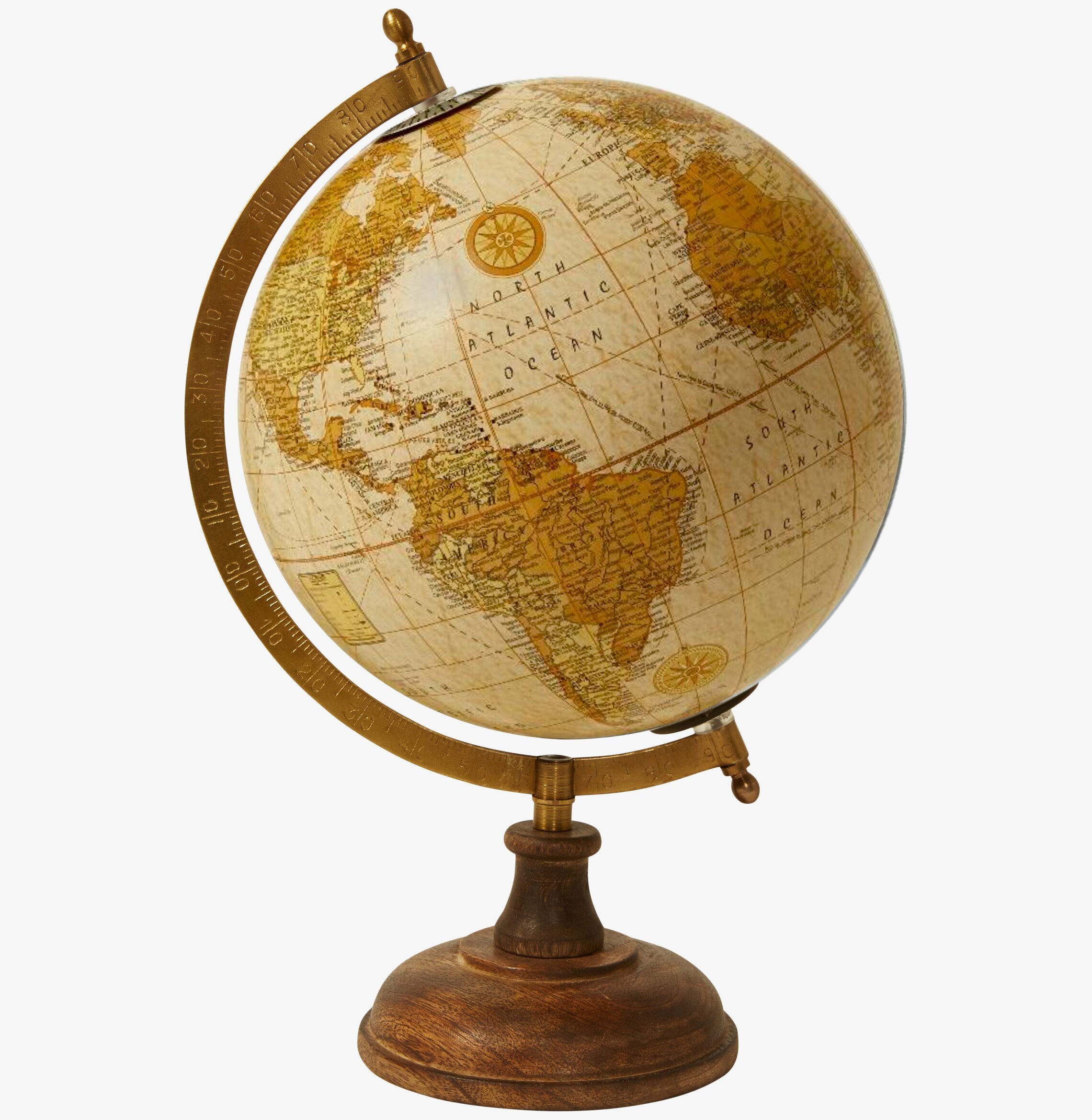 Bild av elegant jordglob med antik design och detaljer