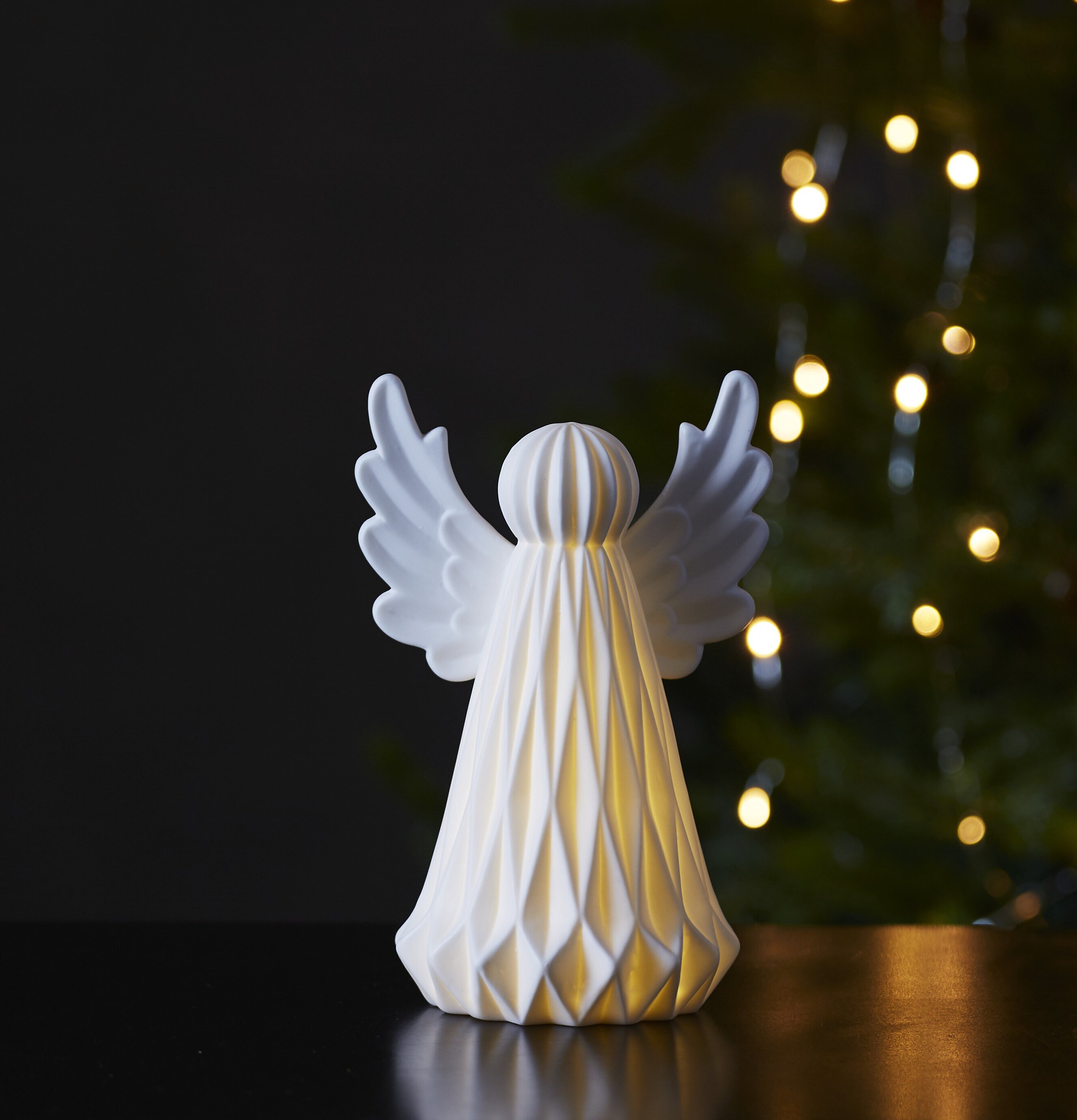 Bordsdekoration Vinter Liten från Star Trading, vit ängel