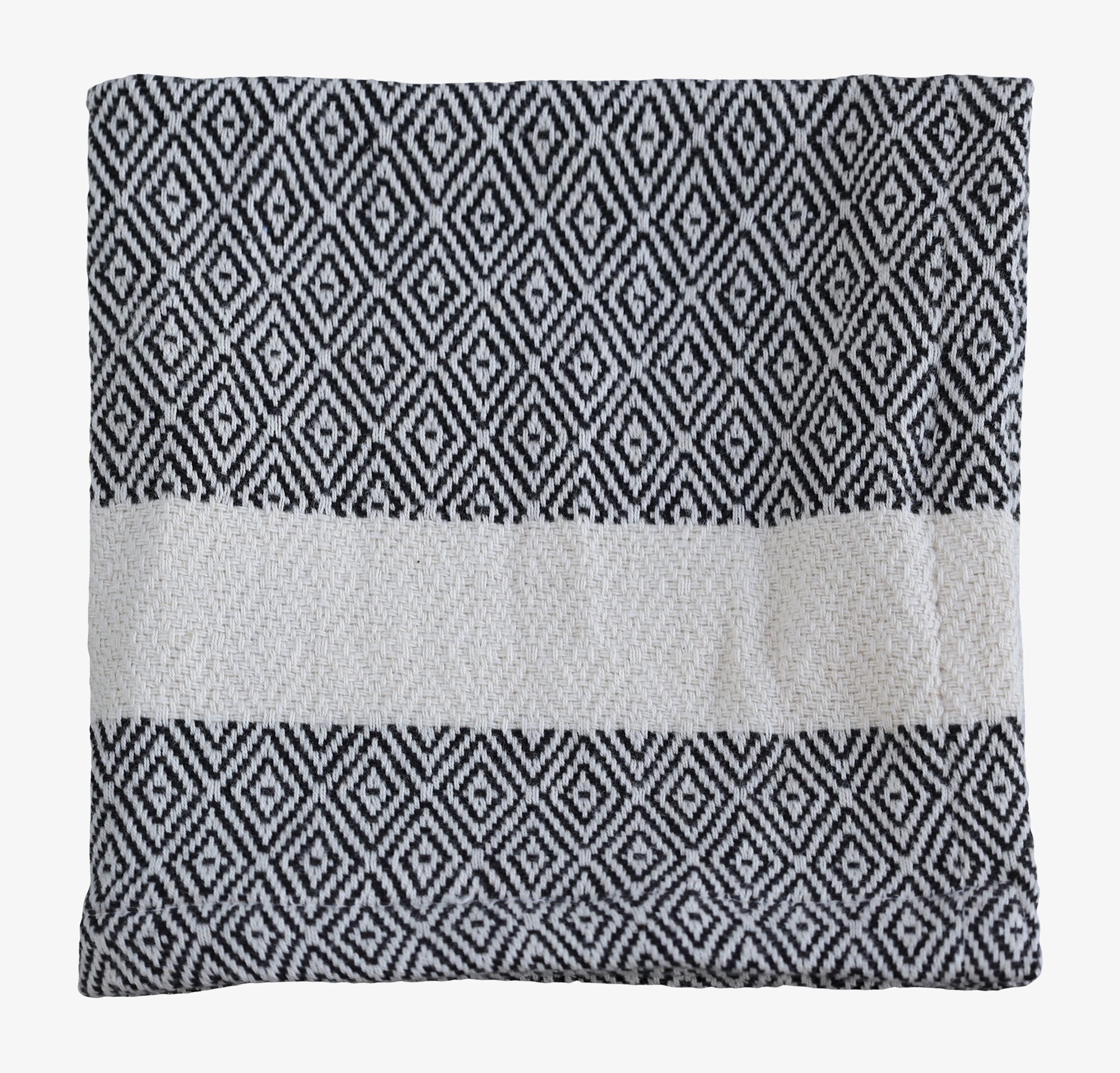 Handduk Hamam Mini Svart från Chic Antique med geometriskt mönster