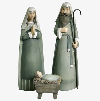 Foto av stämningsfullt Maria & Josef-set för julen