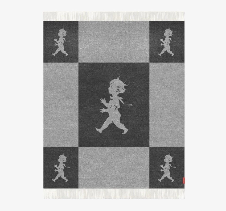 Pläd Antracitgrå Solstickan från Solstickan med rutmönster