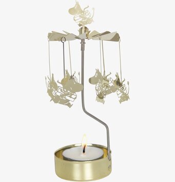 Bild av dekorativt änglaspel med Mumin-karaktärer