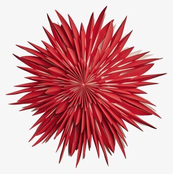 Bild av imponerande röd julstjärna med djärv design