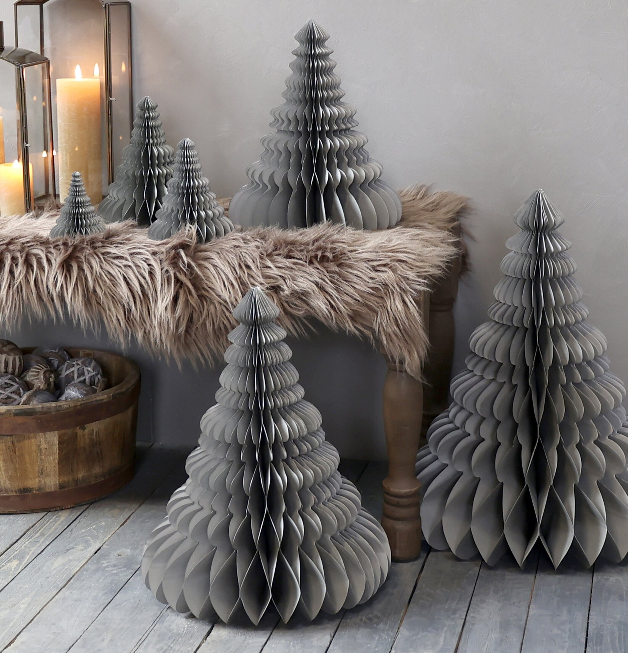 Julgran Papper Fransk Grå M från Chic Antique i elegant miljö