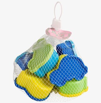 Bild av färgglada bilformade plastburkar för förvaring