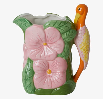 Bild av unik vas med blommig och fågelinspirerad design