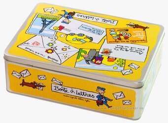 Bild av färgglad plåtburk med lekfullt och livfullt motiv