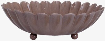 Foto av stor rosa skål med unik och elegant design