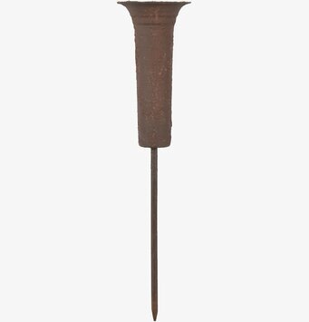 Bild av rustik ljushållare med patinerad rostfärg