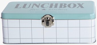 Bild av stilren lunchlåda i ljusblå och vit design