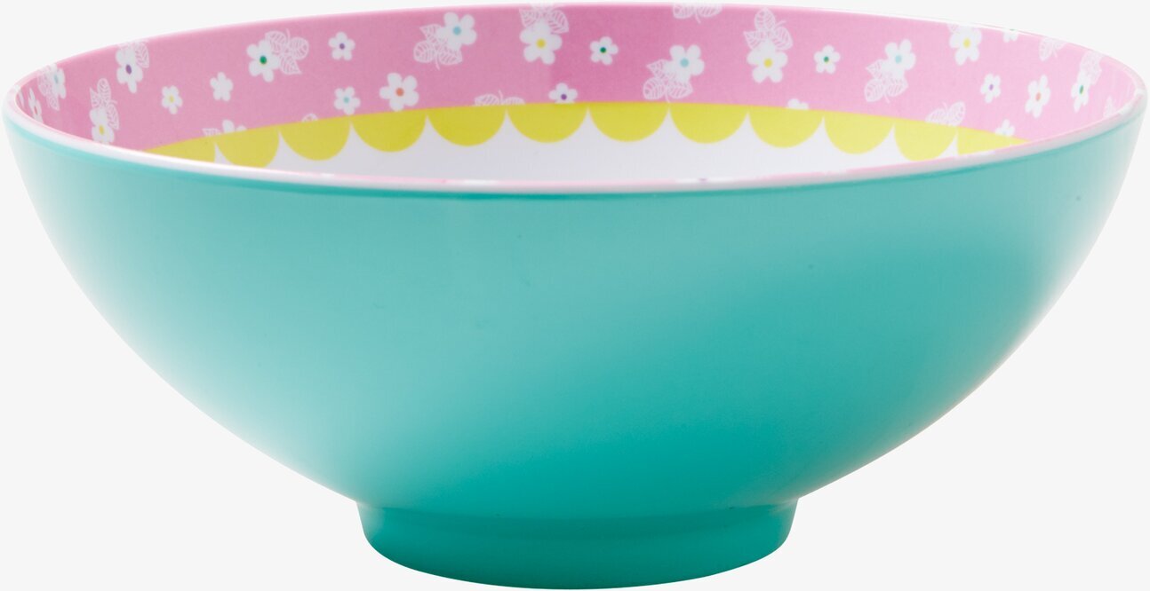 Skål Aqua / Blommor Rosa från Rice med turkos och blommor