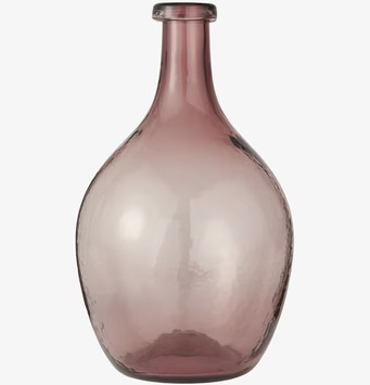 Bild av glasvas med rundad form och dämpad malvafärg
