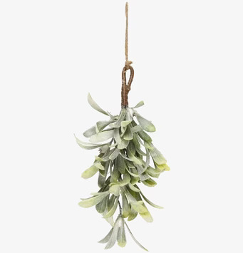 Foto av dekorativ konstgjord mistel med vinterkänsla