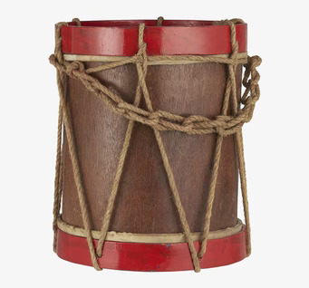 Bild av handgjord trumma med rustik och livfull design