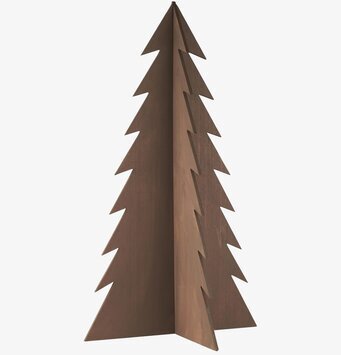 Bild av stilren brun julgran med minimalistisk design