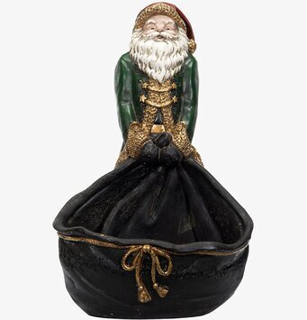 Bild av traditionell tomte med julklappssäck