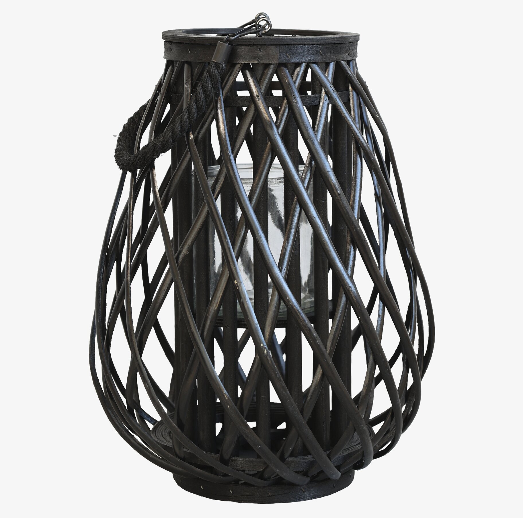 Lanterna Flätad Pil Mellan Svart från Chic Antique