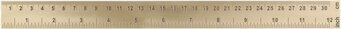 Bild av antik linjal med centimeter- och inch-skala