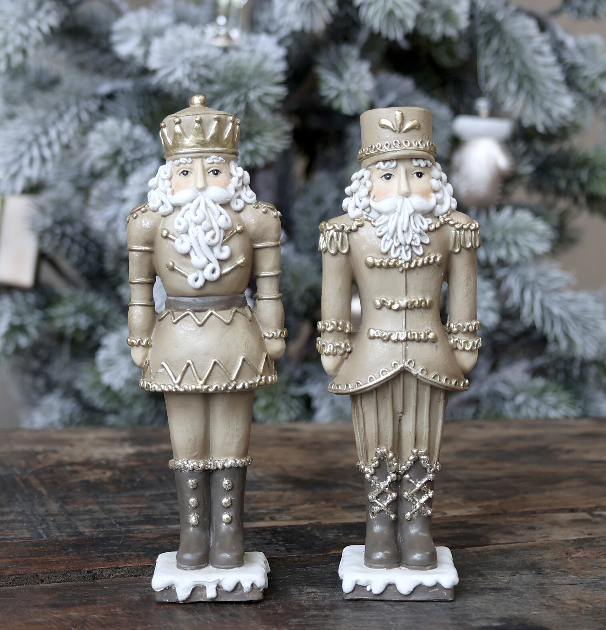 Nötknäppare Gulddekor Set/2 Mocca från Chic Antique