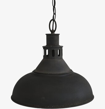 Bild av industriell taklampa med antiksvart design