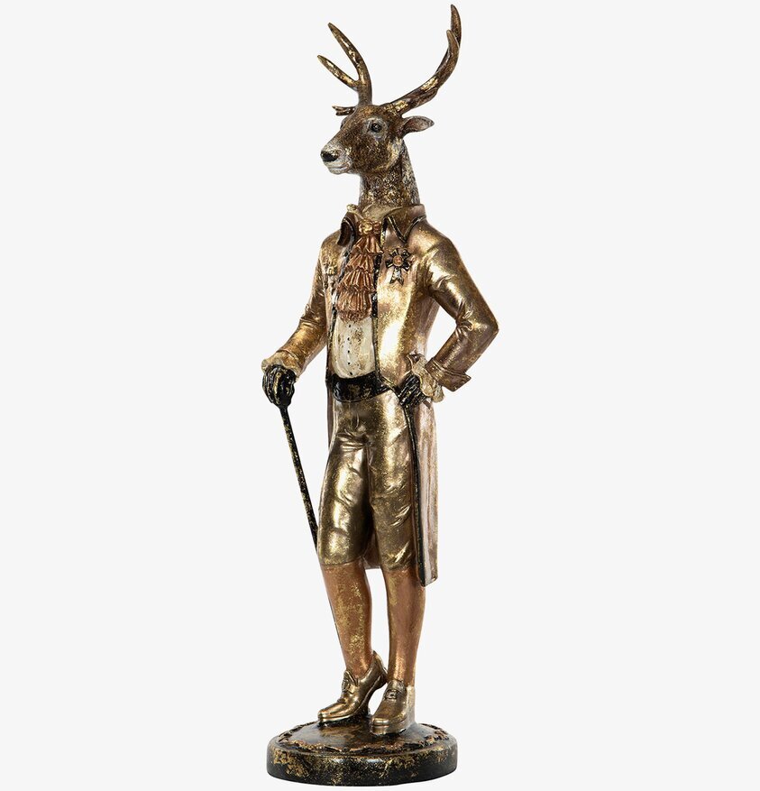 Staty Hjort Mörkguld från A Lot Decoration i elegant kostym