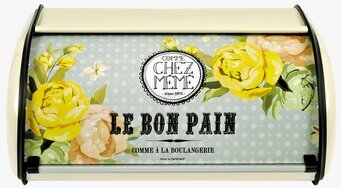 Bild av charmig och funktionell brödbox med blommotiv