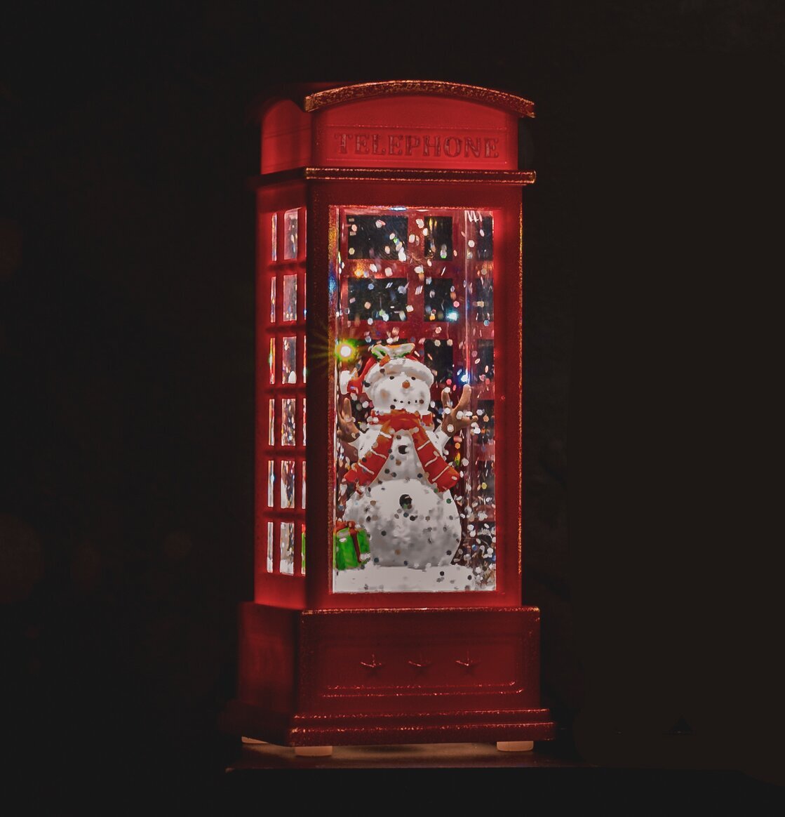 Snöglob Telefonkiosk LED Snögubbe från Multi Agentur