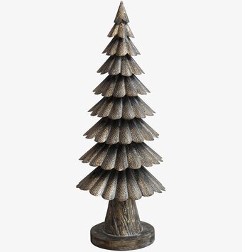 Bild av elegant julgran i antik guld med detaljer