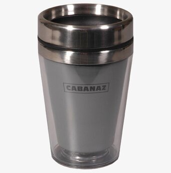 Bild av stilren och funktionell termosmugg i stålgrått