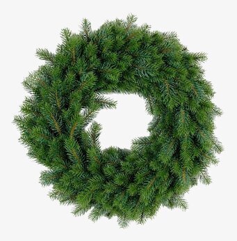 Bild av frodig granriskrans för stämningsfull dekoration