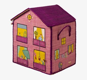 Bild av färgglad förvaringslåda i form av ett hus