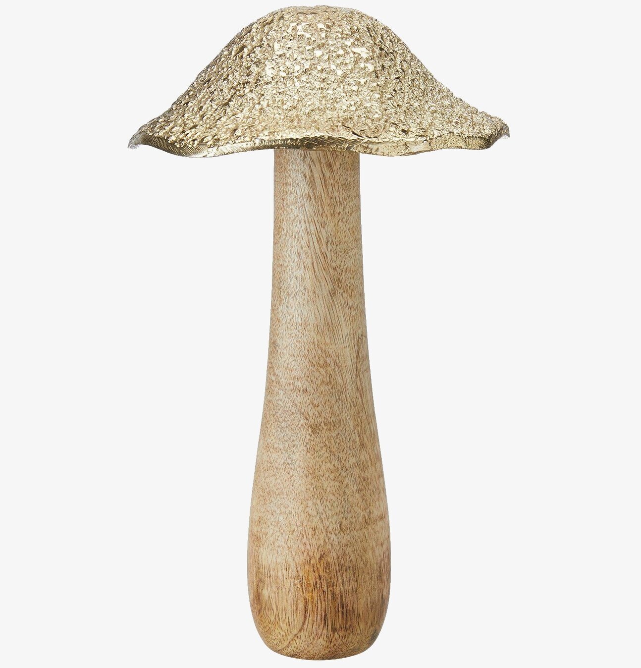 Foto av dekorativ svamp i guld och naturmaterial