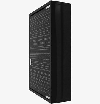 Bild på stilrent kombi-/nyckelskåp med geometriskt mönster