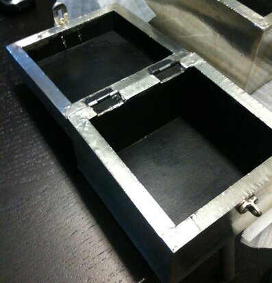 Bild av rustik, industriell rektangulär förvaringsbox