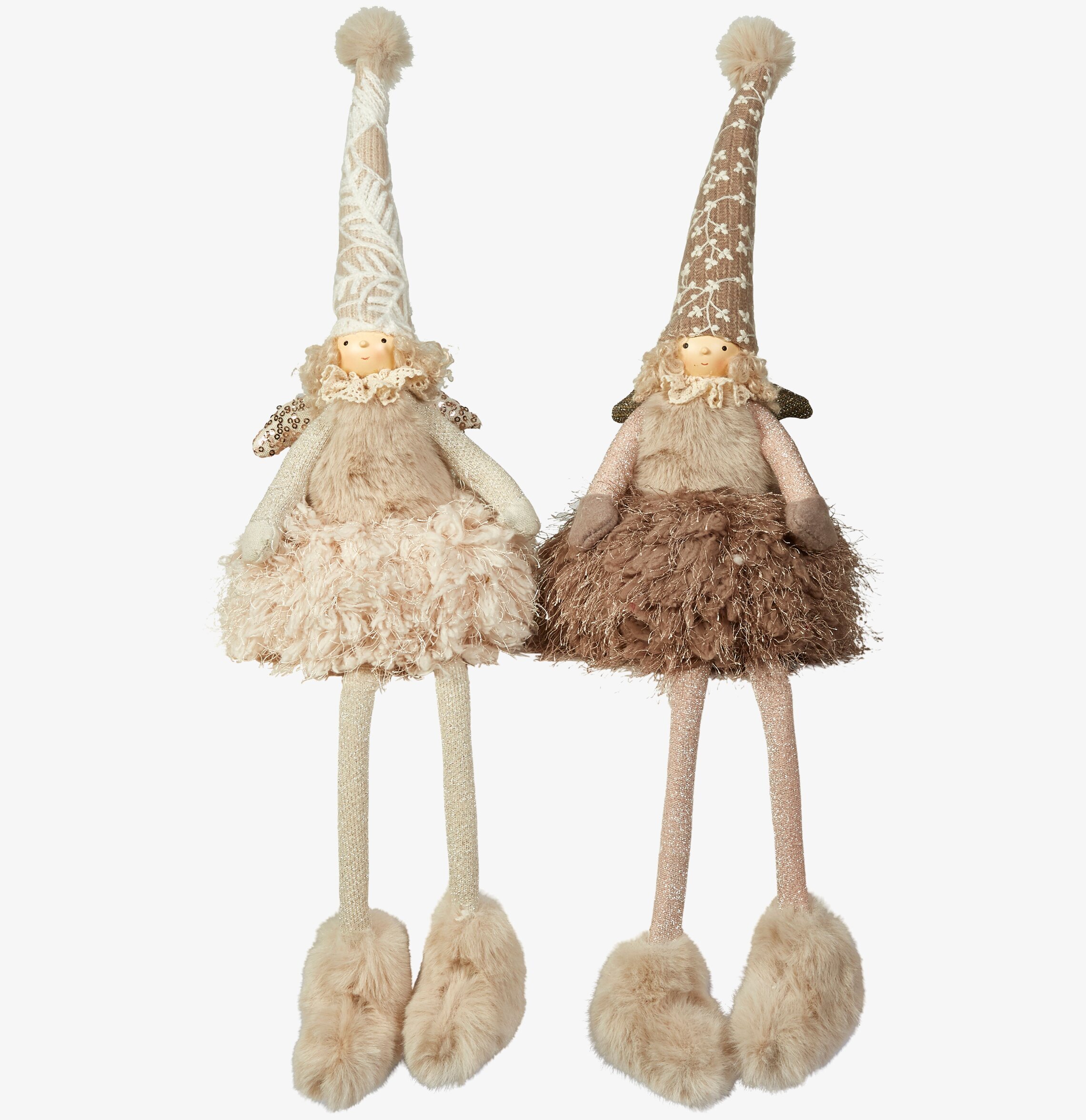 Bild av två charmiga dockor i fluffiga klänningar